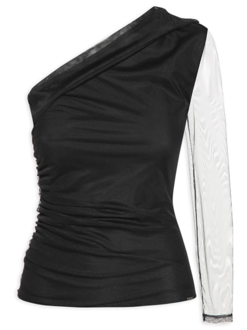 Blusa Feminina Malha Tule - Preto