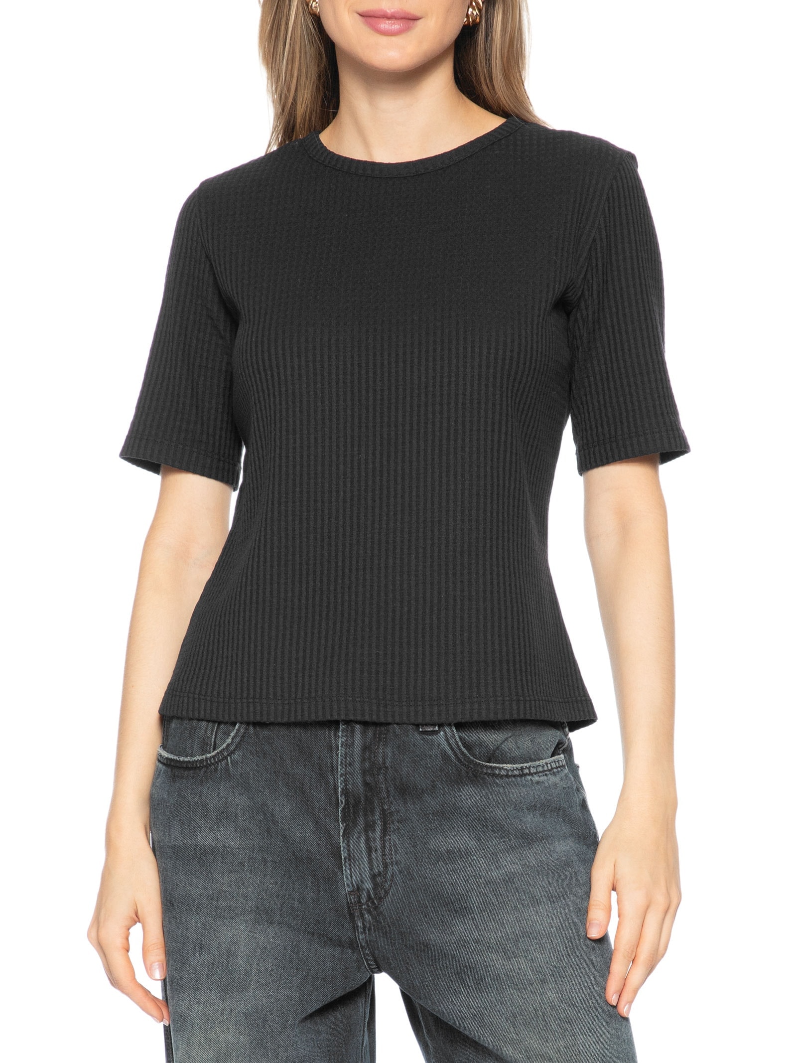 Blusa Feminina Malha Waffle Preto Lez A Lez