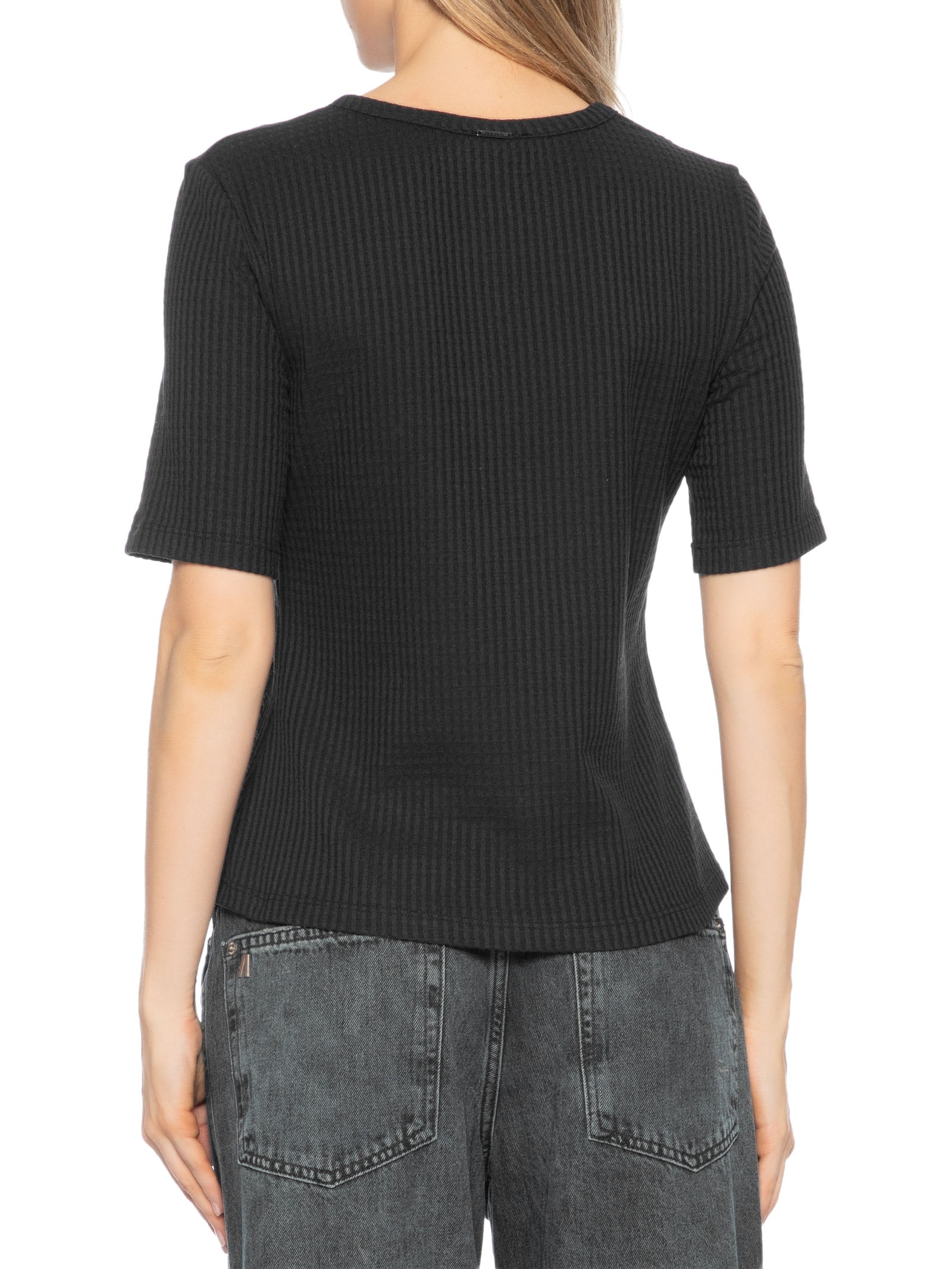 Blusa Feminina Malha Waffle Preto Lez A Lez