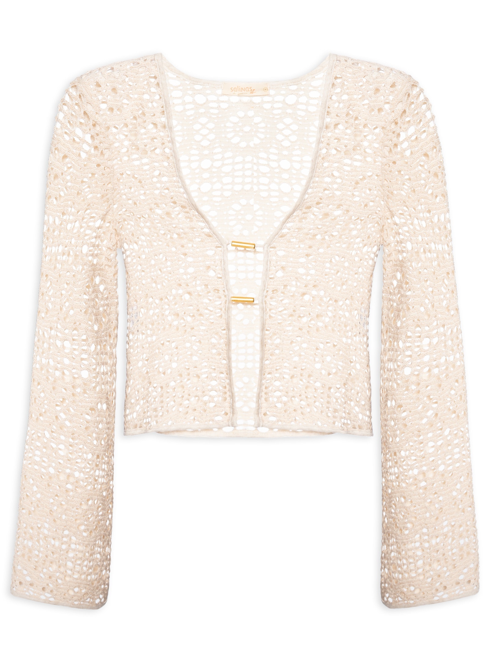 Blusa Feminina Mandala Knit Manga Longa Bege Salinas