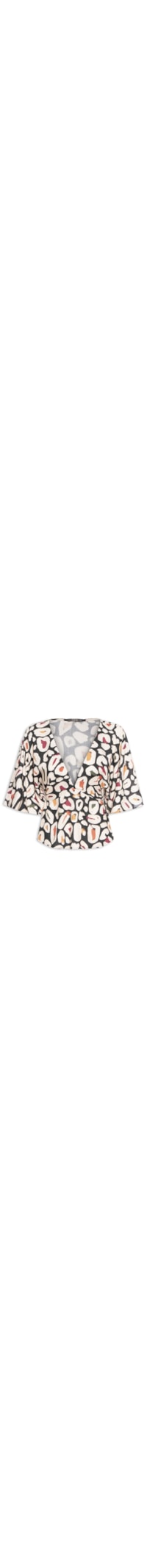 Blusa Feminina Manga Ampla Detalhe Ponteira - Preto