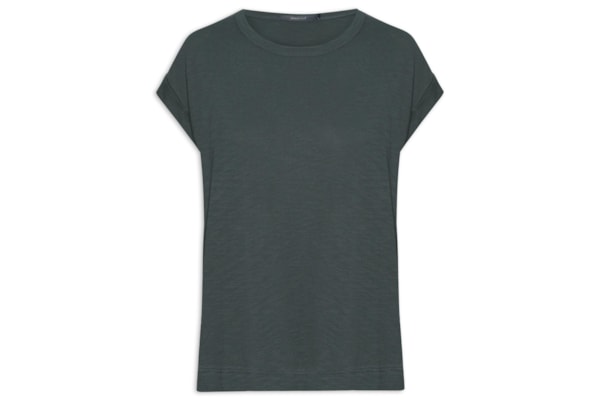 Blusa Feminina Manga Barra Dobrada - Cinza