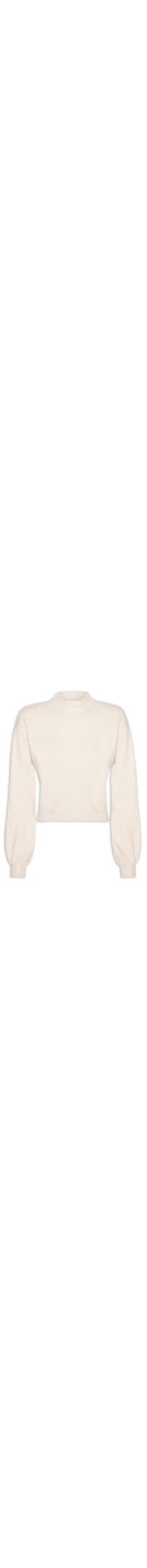 Blusa Feminina Manga Bufante Em Tricot - Bege