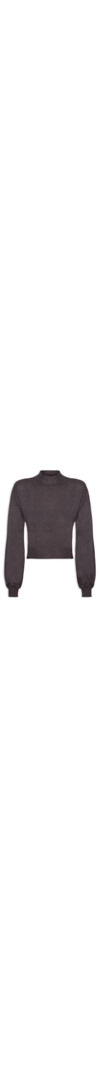 Blusa Feminina Manga Bufante Em Tricot - Cinza