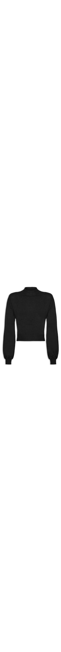 Blusa Feminina Manga Bufante Em Tricot - Preto