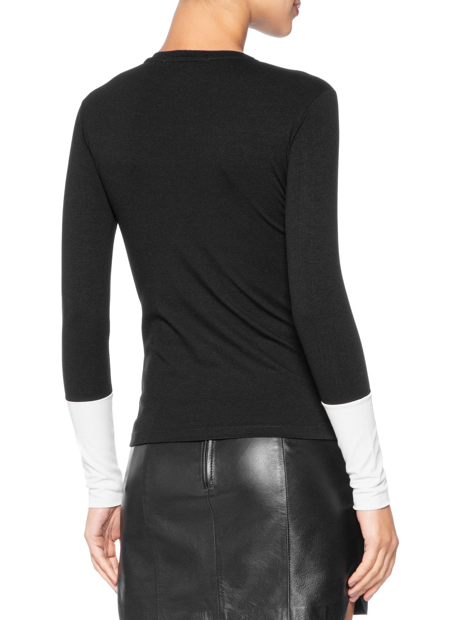 Blusa Feminina Manga Comprida Bicolor P&B Preto Animale