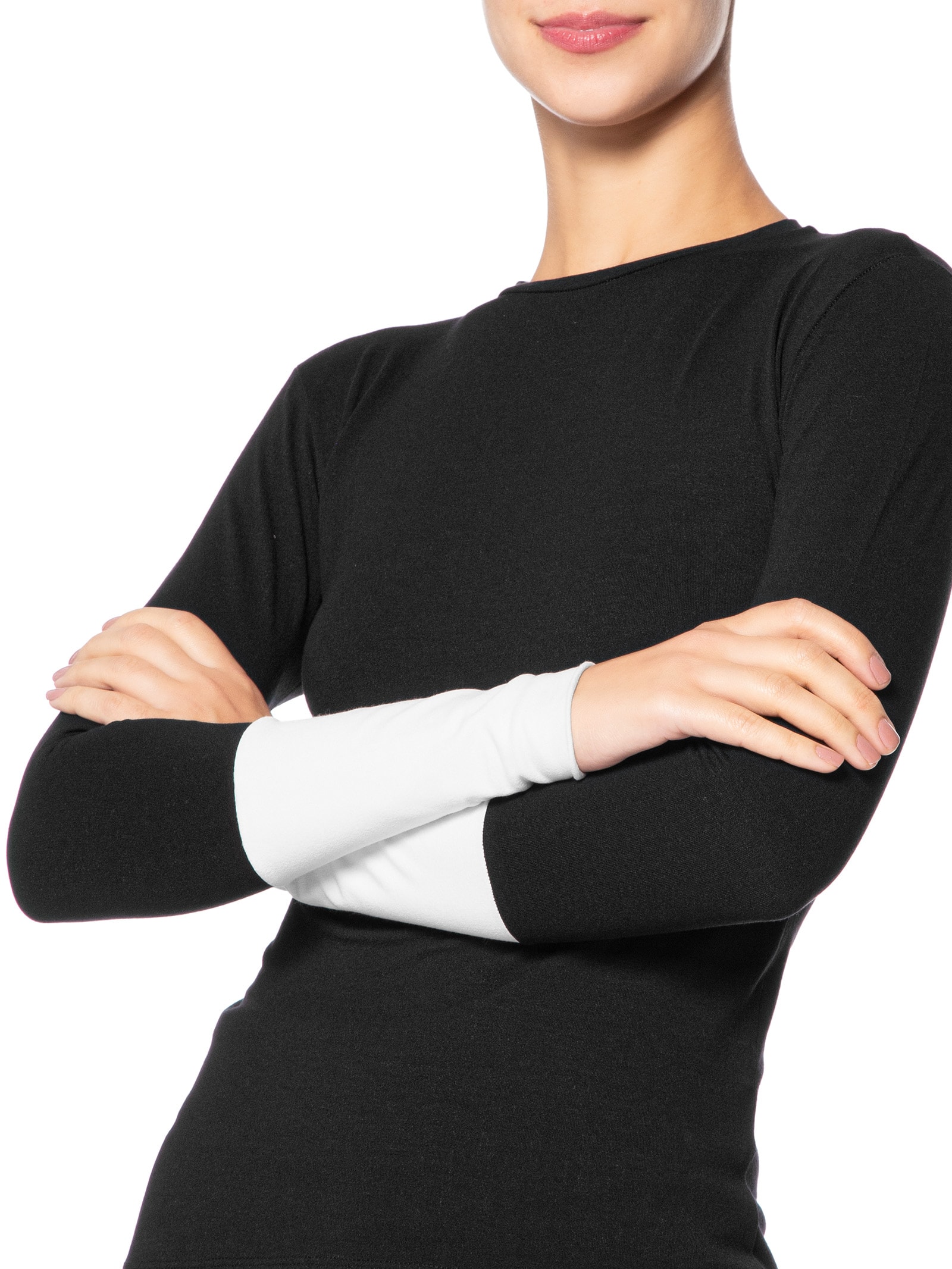 Blusa Feminina Manga Comprida Bicolor P&B Preto Animale