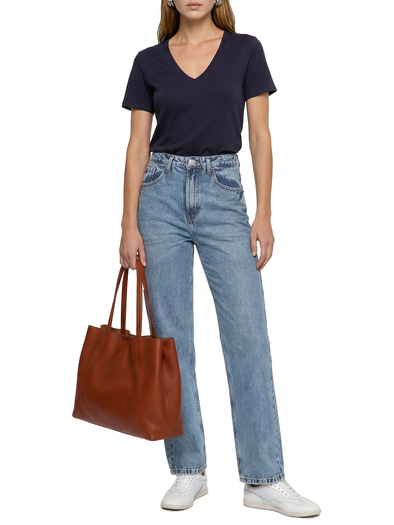 Blusa Feminina Manga Curta Azul Hering