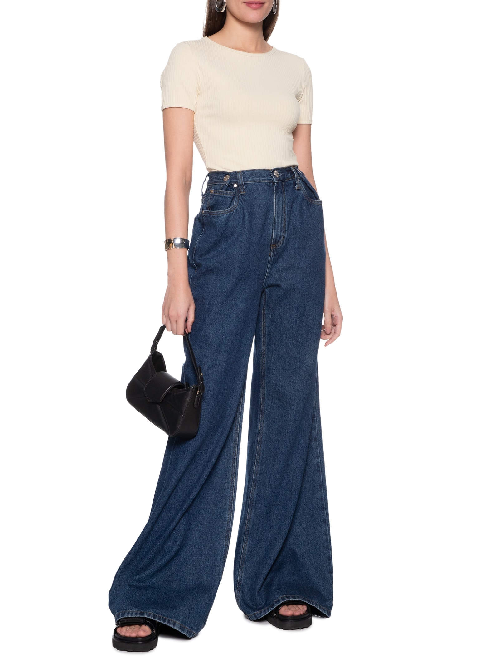 Blusa Feminina Manga Curta Bege My Favorite Things