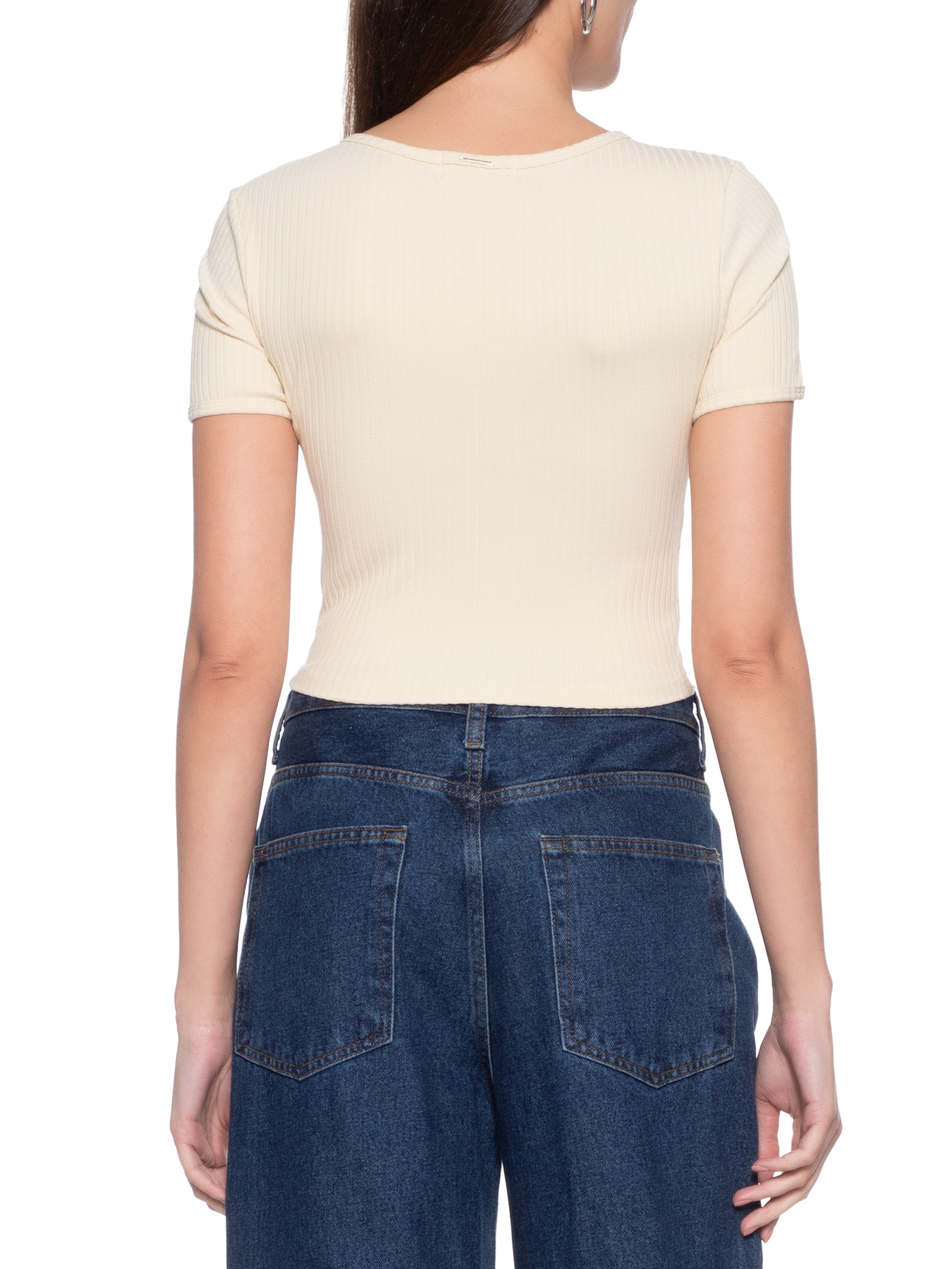 Blusa Feminina Manga Curta Bege My Favorite Things