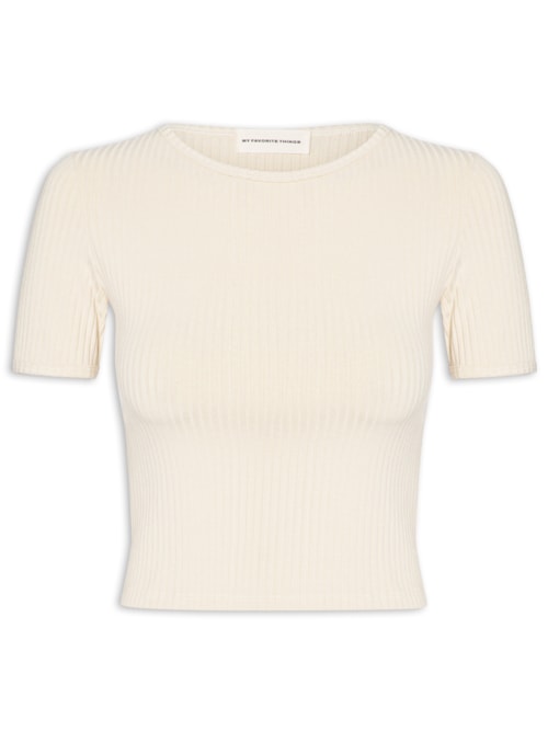 Blusa Feminina Manga Curta - Bege