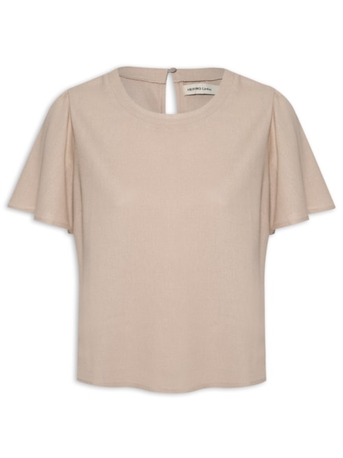 Blusa Feminina Manga Curta – Bege