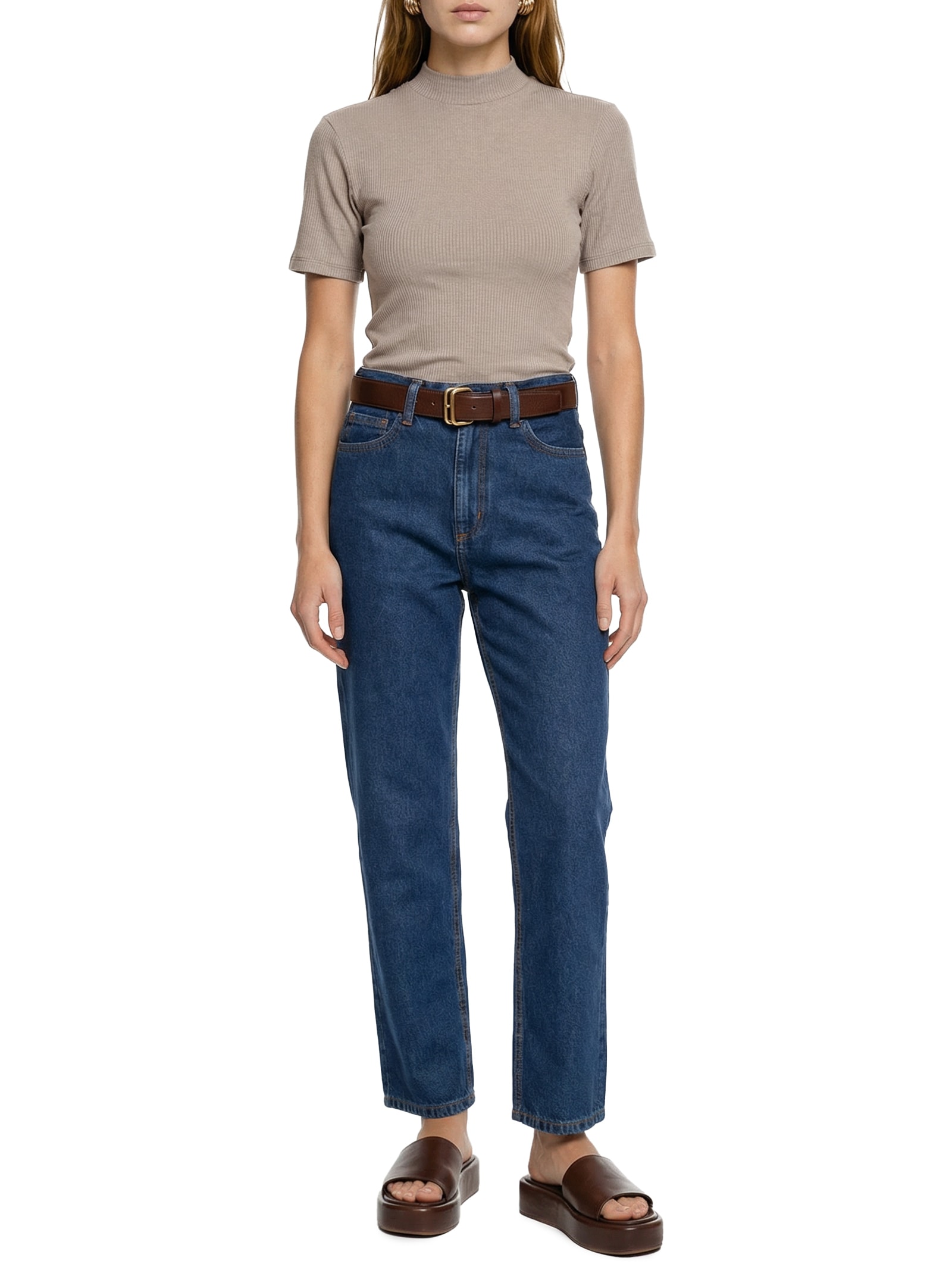 Blusa Feminina Manga Curta Bege Hering