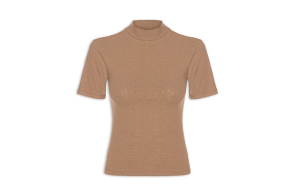 Blusa Feminina Manga Curta - Bege
