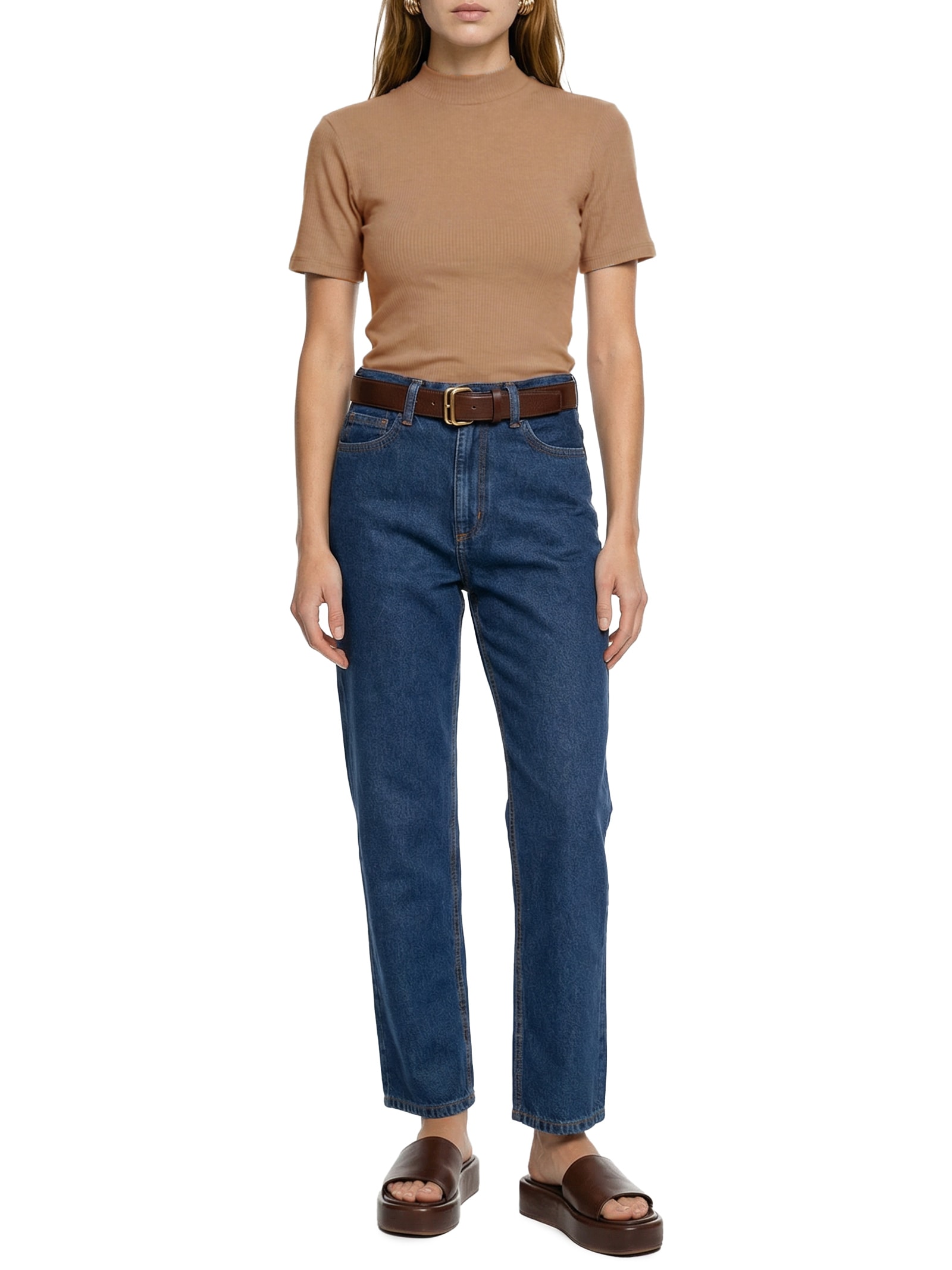 Blusa Feminina Manga Curta Bege Hering