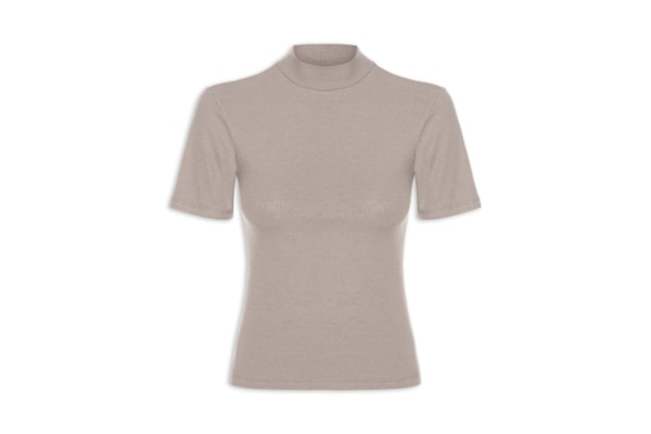 Blusa Feminina Manga Curta - Bege