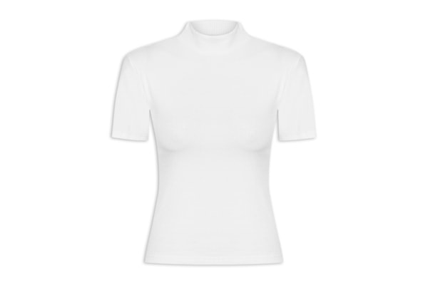 Blusa Feminina Manga Curta - Branco