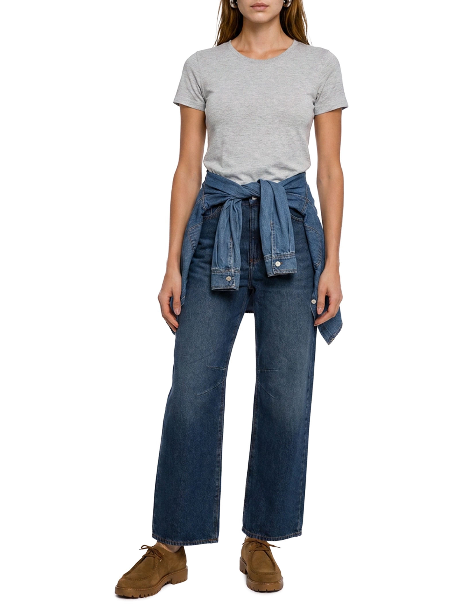 Blusa Feminina Manga Curta Cinza  Hering