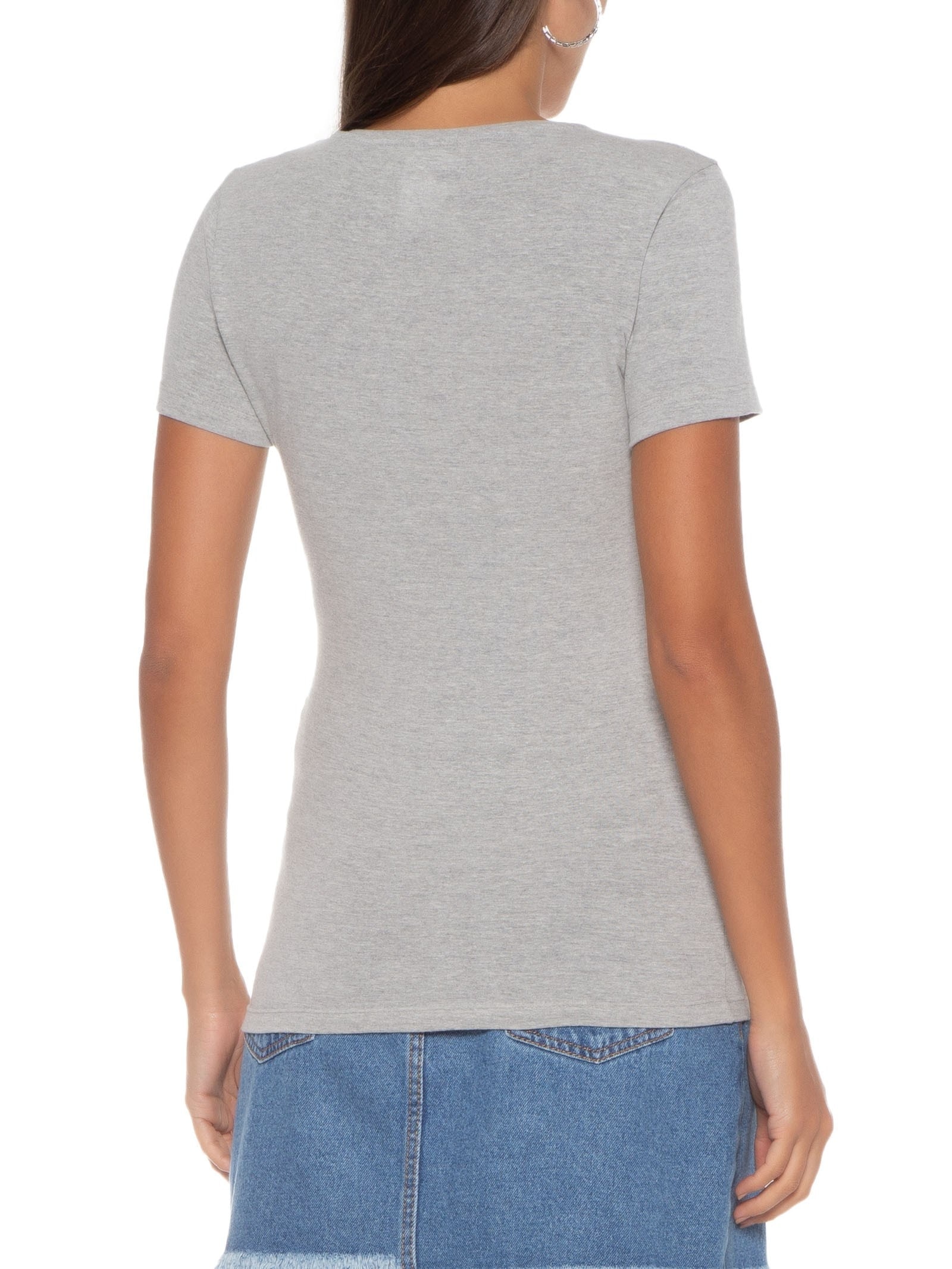 Blusa Feminina Manga Curta Cinza Hering
