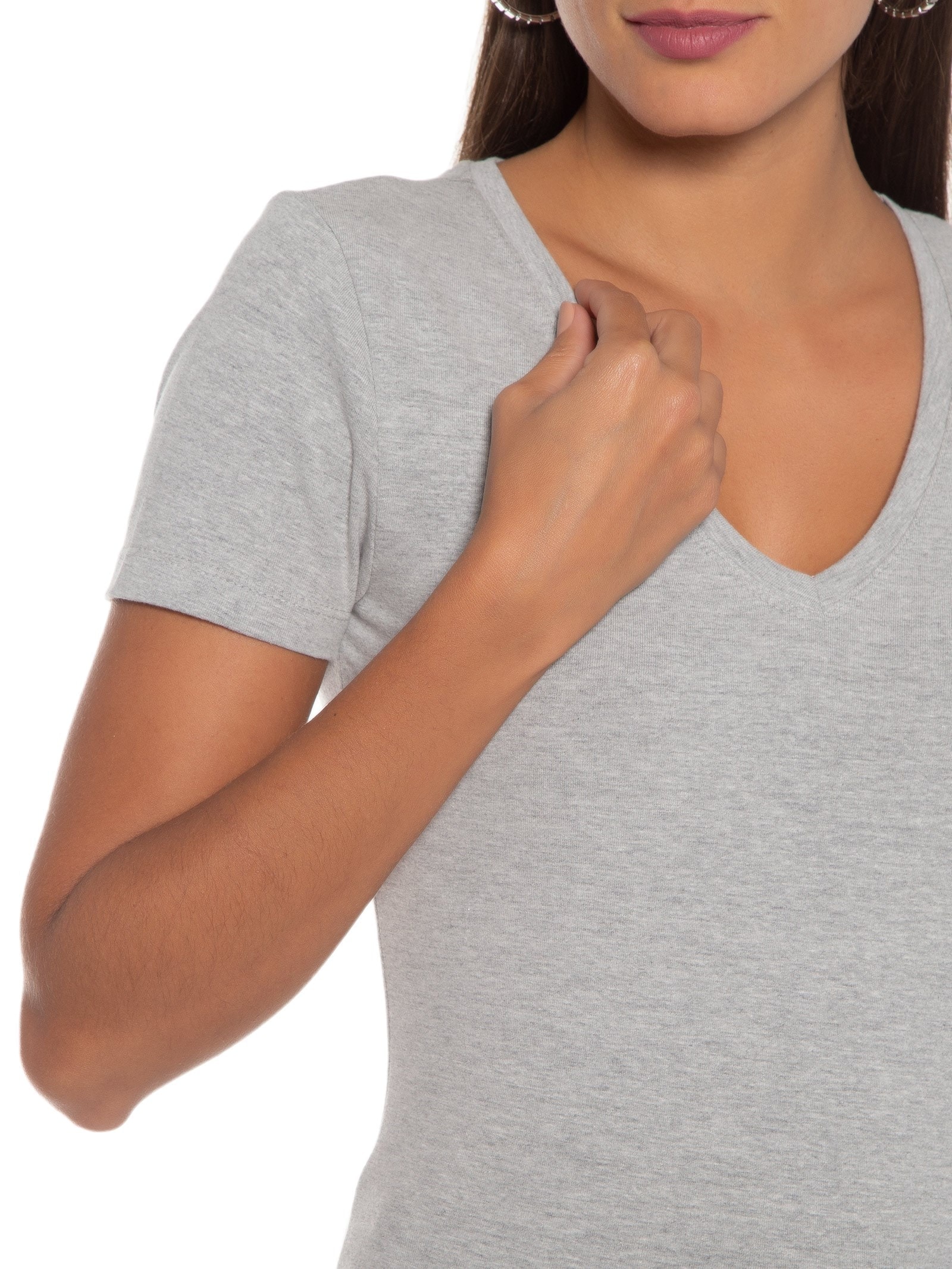 Blusa Feminina Manga Curta Cinza Hering