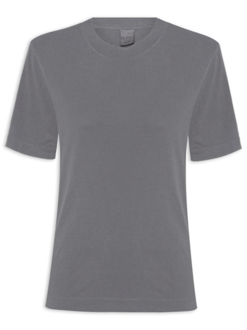 Blusa Feminina Manga Curta - Cinza