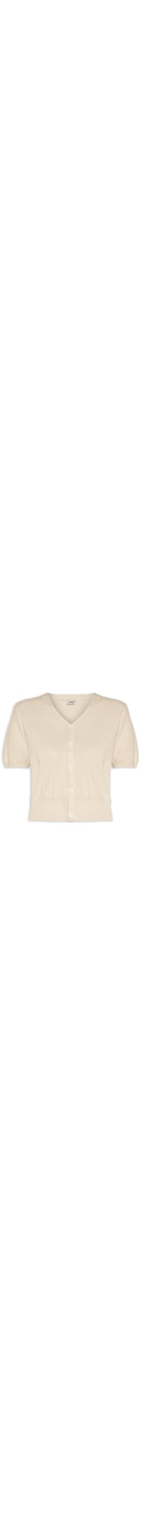 Blusa Feminina Manga Curta Com Botões - Off White