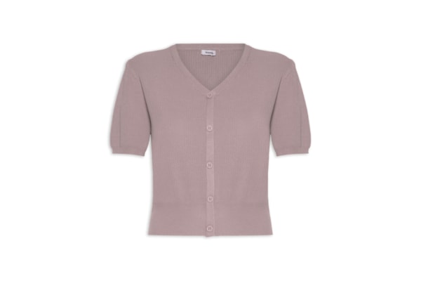 Blusa Feminina Manga Curta Com Botões - Rosa