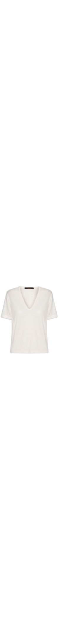 Blusa Feminina Manga Curta Decote V - Off White