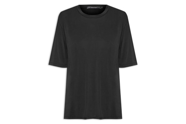 Blusa Feminina Manga Curta Descolada - Preto