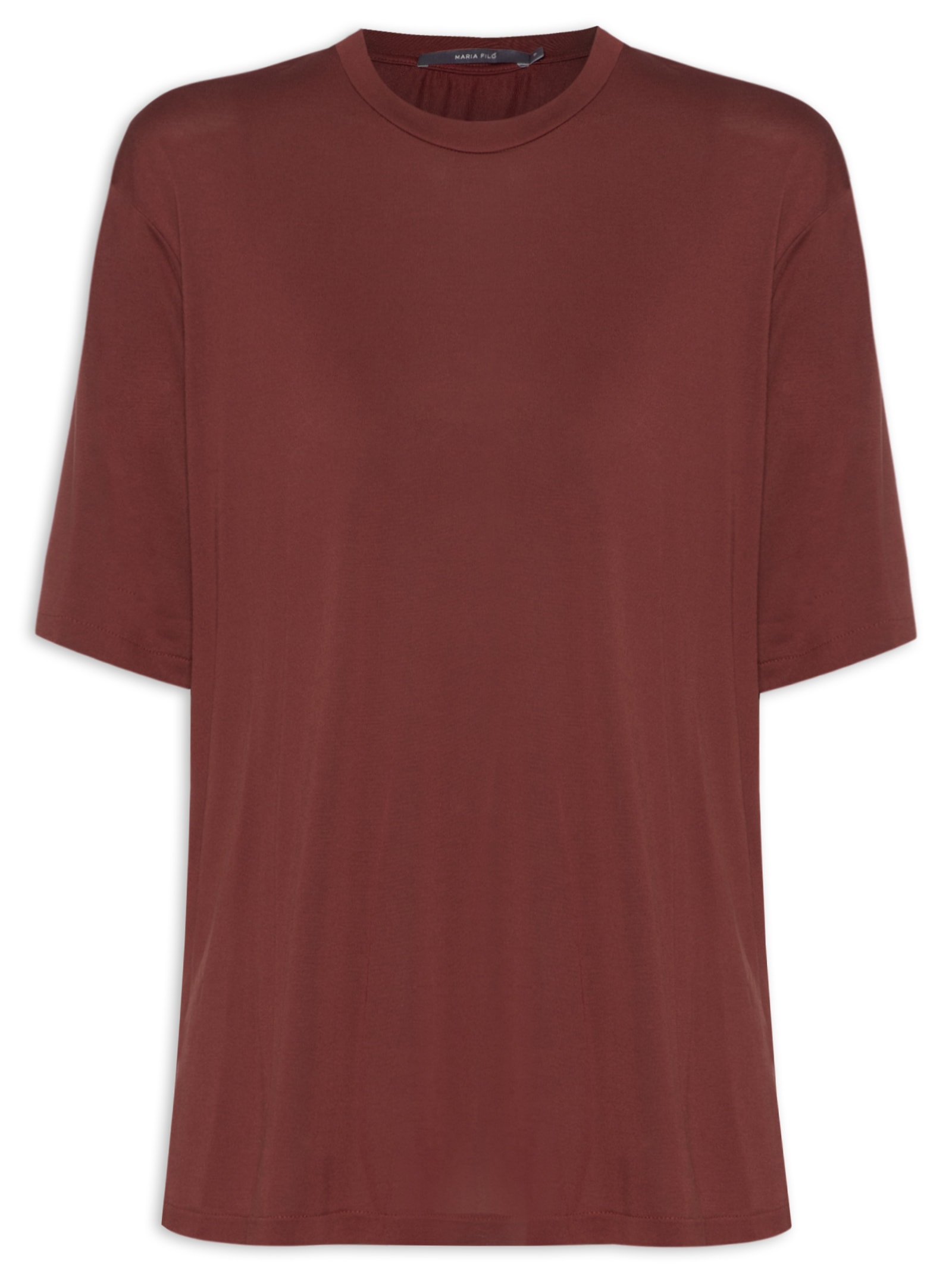 Blusa Feminina Manga Curta Deslocado Vinho Maria Filó