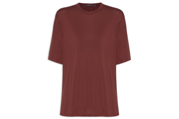 Blusa Feminina Manga Curta Deslocado - Vinho