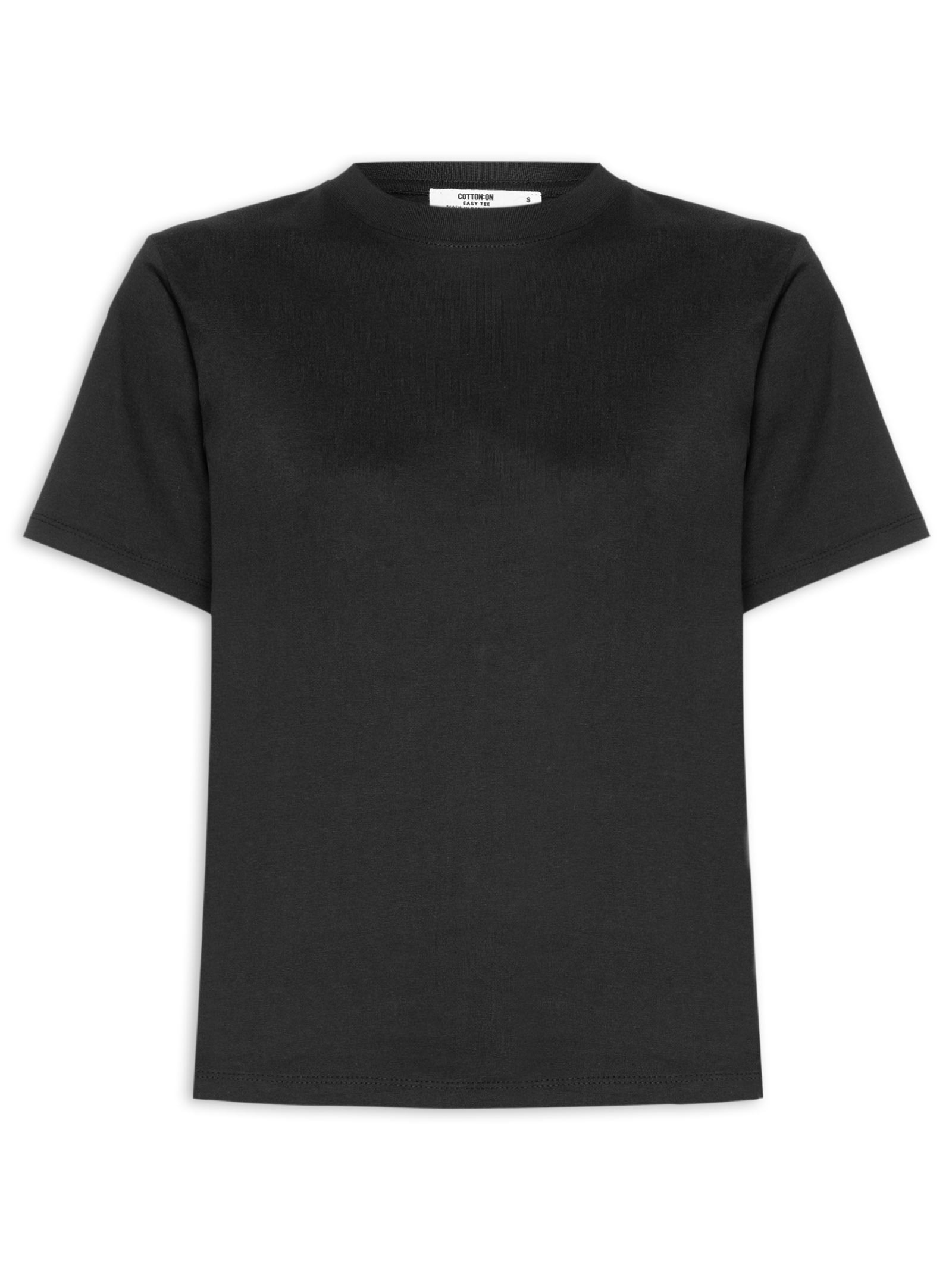 Blusa Feminina Manga Curta Easy Tee – Preto Cotton On