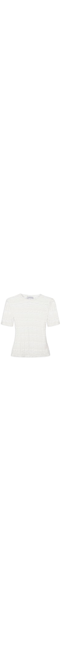 Blusa Feminina Manga Curta Em Renda - Off White
