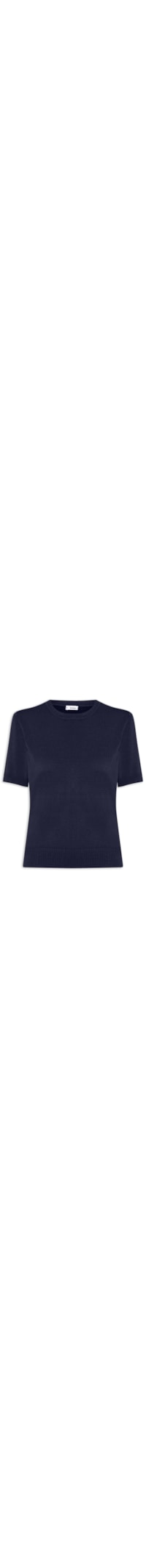 Blusa Feminina Manga Curta em Tricot - Azul