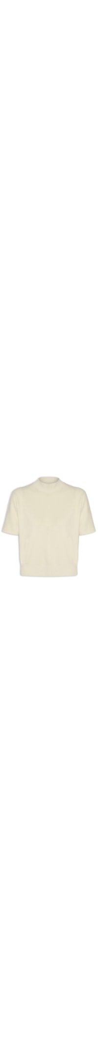 Blusa Feminina Manga Curta Em Tricot - Bege