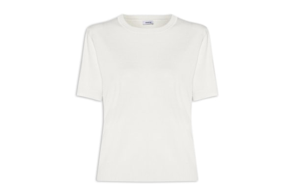 Blusa Feminina Manga Curta em Tricot - Bege
