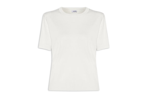 Blusa Feminina Manga Curta em Tricot - Bege