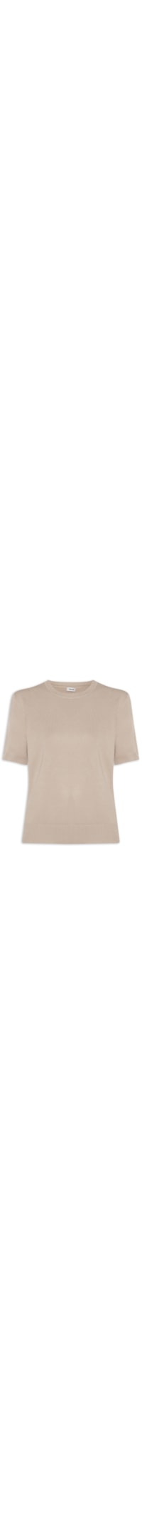 Blusa Feminina Manga Curta em Tricot - Bege