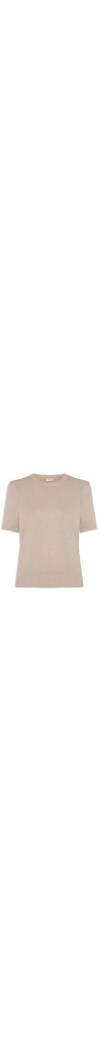 Blusa Feminina Manga Curta em Tricot - Bege