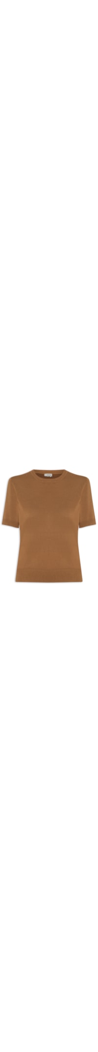 Blusa Feminina Manga Curta em Tricot - Marrom