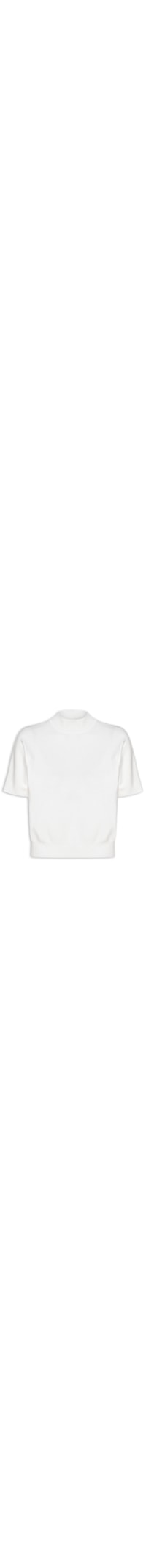 Blusa Feminina Manga Curta Em Tricot - Off White