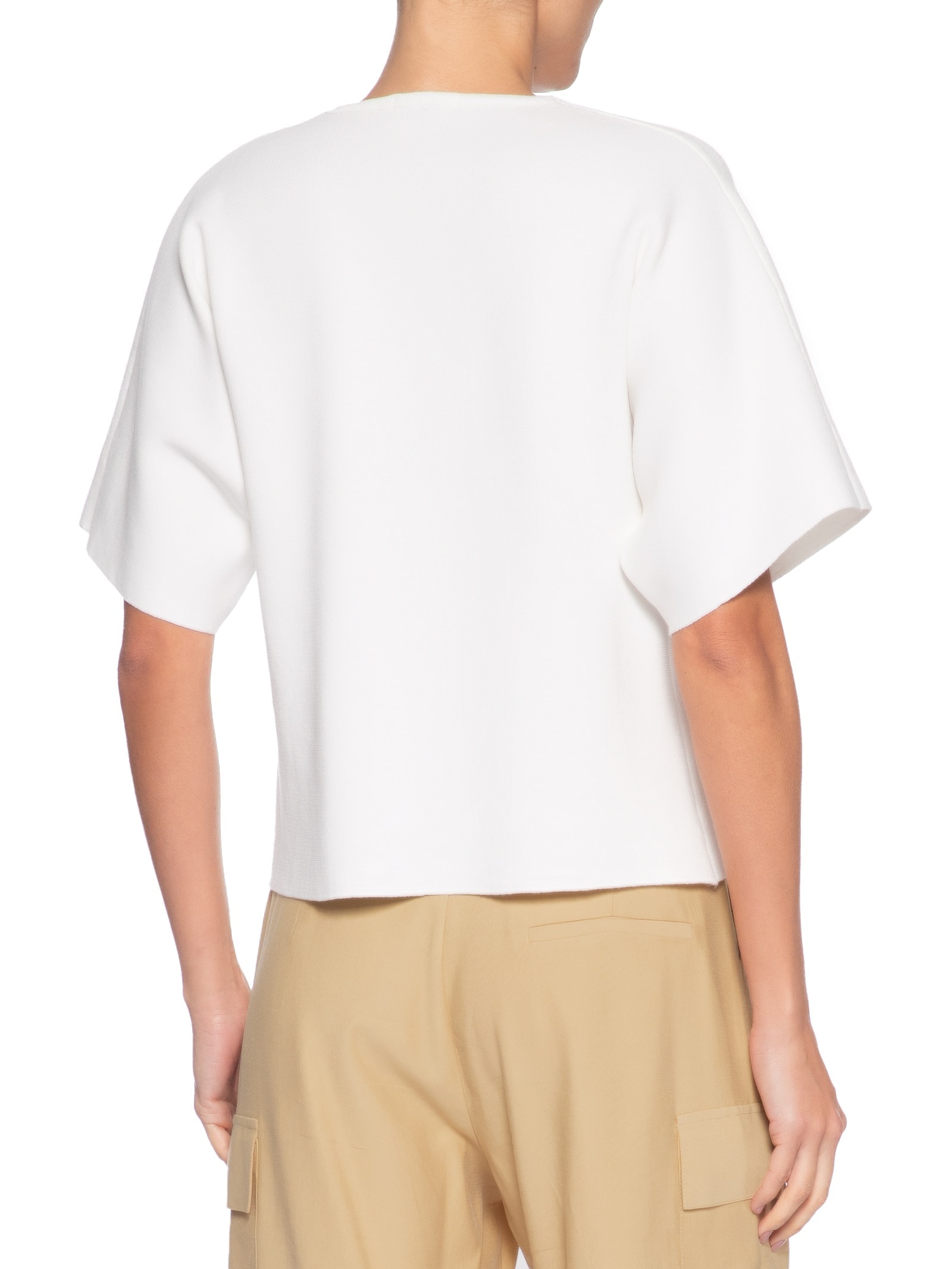 Blusa Feminina Manga Curta Em Tricot Off White '2Essential