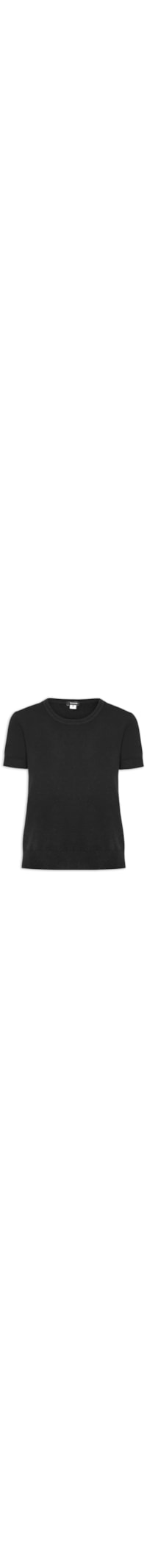 Blusa Feminina Manga Curta Em Tricot - Preto