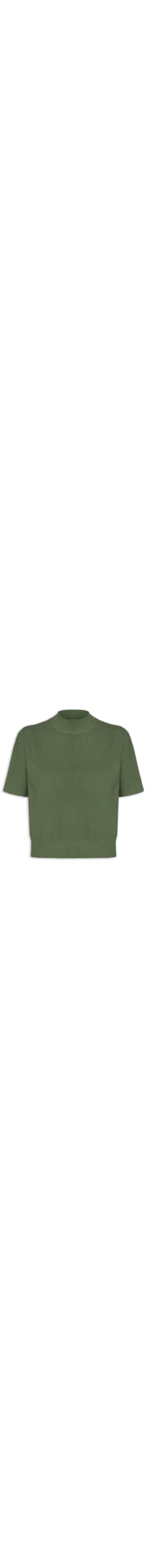 Blusa Feminina Manga Curta Em Tricot - Verde
