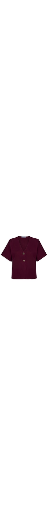 Blusa Feminina Manga Curta Em Tricot - Vermelho