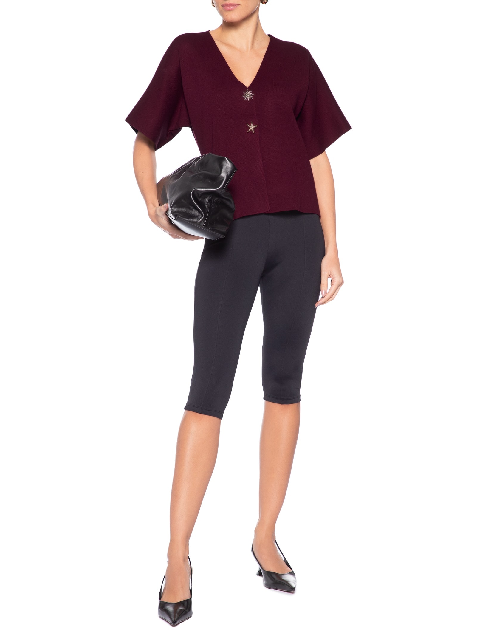 Blusa Feminina Manga Curta Em Tricot Vermelho '2Essential