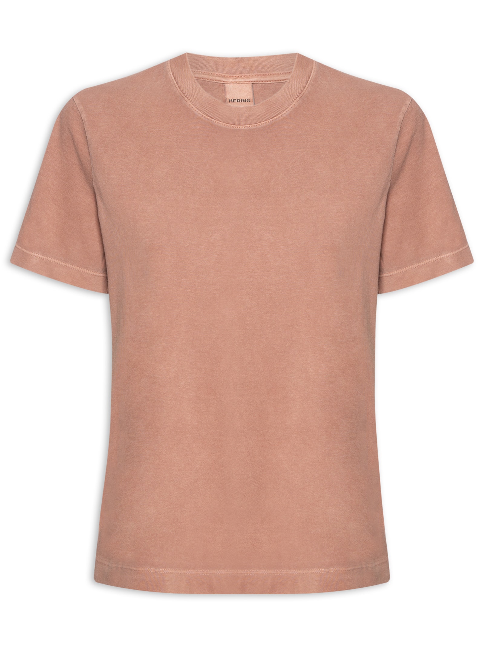 Blusa Feminina Manga Curta Estonada - Marrom