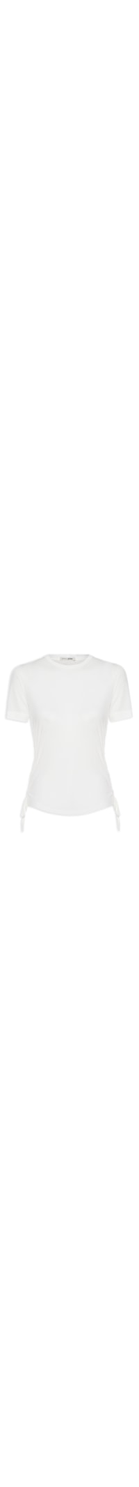 Blusa Feminina Manga Curta Franzido Lateral Basic - Branco