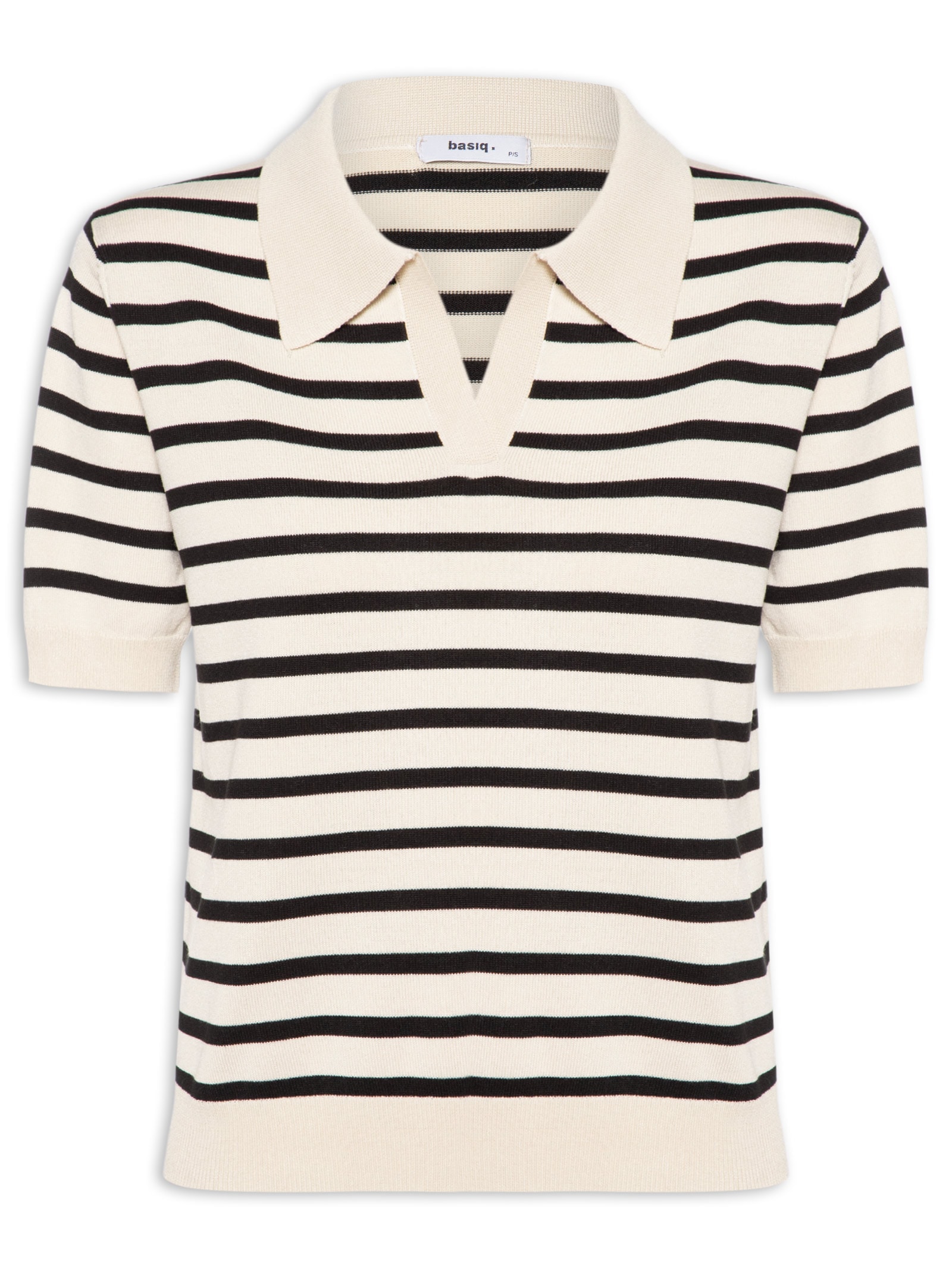 Blusa Feminina Manga Curta Gola Esporte Bege Basiq