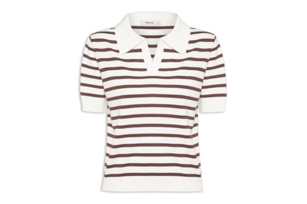 Blusa Feminina Manga Curta Gola Esporte - Marrom